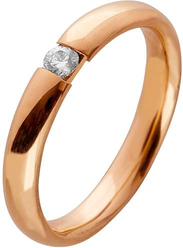 Ch.Abramowicz Diamantring Rosegold 585 14 Karat Solitär Diamant 0.10ct W SI 18