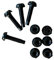 Number Plate Bolts Screws Black with Nuts Plastic set of 6
