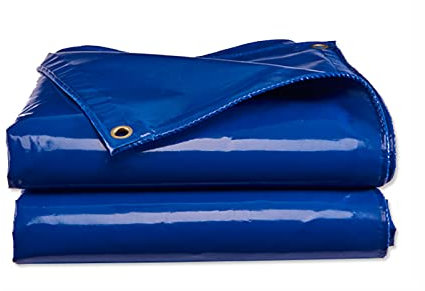 WMEIE Lonas Impermeables Exterior, Cubierta De Lona De PVC Resistente con Ojales para Muebles De Jardín, Barbacoa, Piscina,Azul,2x3m