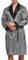 Herren Satin Bademantel, Leichter Seiden Langarm Bademantel mit Shorts Set, Spa Kimono Nachtwäsche (Grau, M)