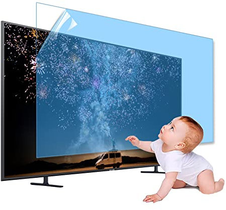 XRRX 43-65 Inch TV Screen Protector, Frosted Matte Anti Glare Outdoor/Indoor Anti Blue LightDustproof Filter Film, Relieve Eye Strain and Sleep Better, for LCD、LED、4K OLED / 58in 1269x721mm