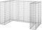 Gecheer Gabionenwand für 2 Mülltonnen Gabione Gabionen Steinkorb Steingabionen Mülltonnenverkleidung Mülltonnenbox Verzinkter Stahl 180x100x110 cm
