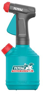 TOTAL – Pulverizador a Presión Doble Apertura - 1L - Boquilla Ajustable - Fácil Rellenado y Nebulización - Plástico Resistente - Azul