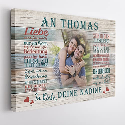 Deutsam Personalisierte Leinwand Für meinen Partner Geschenk zum Valentinstag mit eigenem Foto Geschenk Valentinstag Muttertag Vatertag Leinwandbild