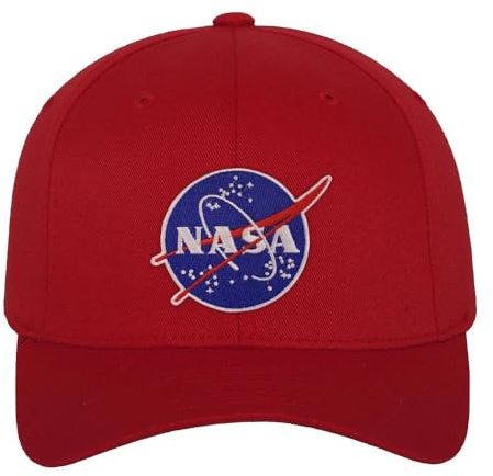 NASA Offizielles Lizenzprodukt Insignia Flexfit Cap (Rot), Groß/X-Large