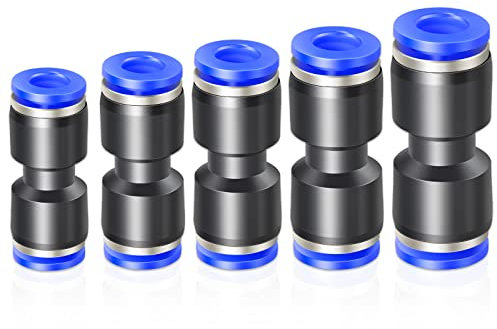 ERGAOBOY 60 piezas 4mm 6mm 8mm 10mm 12mm tubo OD empujar para conectar kits, conectores neumáticos rectos (PU4 PU6 PU8 PU10 PU12)