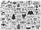 100 Tischunterlagen mit weihnachtlichen Doodles I DIN A3 eckig I Platz-Set aus Papier I modernes Design I Einweg Weihnachts-Tischset I Black & White I Gastronomie I dv1150