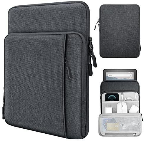 TiMOVO 8-9 Inch Tablet Sleeve Case for All-New iPad Mini 7 (A17 Pro, 2024), iPad Mini 6 (8.3-Inch, 2021), iPad Mini 5/4/3/2/1, Protective Pouch Bag with Multiple Pockets, Dark Gray