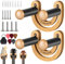 CAHAYA 2 Pack Guitar Wall Mount Hanger Guitar Hook Stand Width Adjustable Smiling U-Shaped with 5 Picks and 1 Pick Holder Bag for Acoustic Electric Guitar Bass Banjo Ukulele Mandolin, Model CY0297