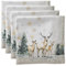 Maison d' Hermine Deer In The Woods 100% Baumwolle Weiches und bequemes 4er-Set Servietten Perfekt für Familienessen | Hochzeiten | Cocktail | Küche | Startseite (45 cm x 45 cm)