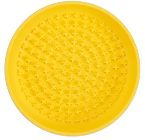 Lick Bowl for Dogs and Cats, 15 cm, for Entertainment, Helps with Anxiety and Boredom, in Yellow