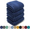 LEBENGOOD Grand Ensemble de Serviettes de Bain, Douche, Coton Premium, 550 g/m², 4 pièces (90x170), Extra Douces, absorbantes et résistantes (4 90X170 Azulon)