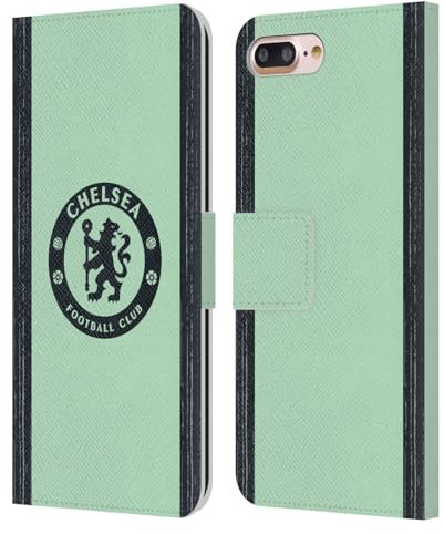 Head Case Designs Officially Licensed Chelsea Football Club Third 2023/24 Kit Leather Flip Case Compatible With Apple iPhone 7 Plus/iPhone 8 Plus