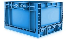 AUTORCE Euro Stacking - Contenedor de plástico industrial plegable con cerradura (20 litros, 300 x 400 x 230 mm, azul)