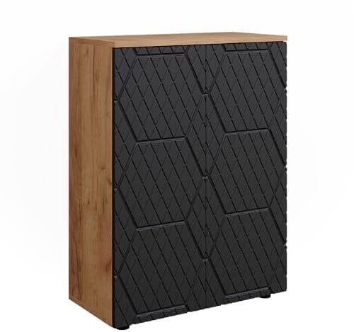 Vicco Midischrank Irma, Badmöbel, Anthrazit gestreift, 60 x 81 cm