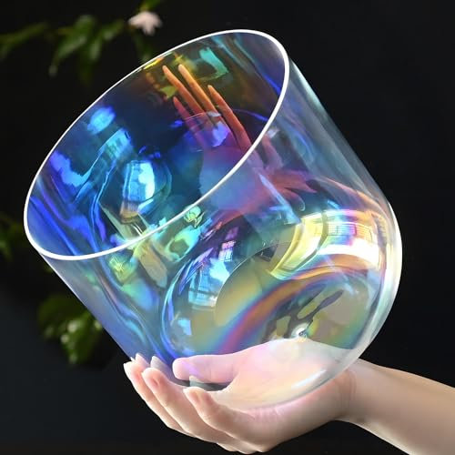 Alchemy Clear Cosmic Light Quartz Crystal Singing Bowl, Natural Cosmic Light Alchemy Bowl For Sound Healing And Meditation, Prayer, Stress Reduction,(A note,6 440hz)
