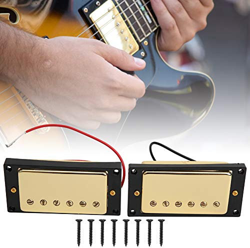 SUNGOOYUE Ensemble de Micros Magnétiques pour Guitare électrique, en Céramique, Guitariste Professionnel, 8 Vis (Cadre Noir)