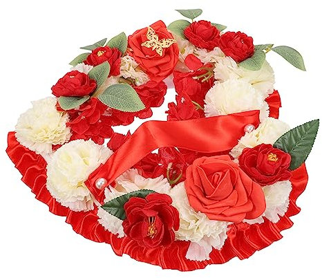 Levemolo Blumenkranz Zur Dekoration Beileid Trauergeschenk Tribut Rot Geformter Trauerkranz