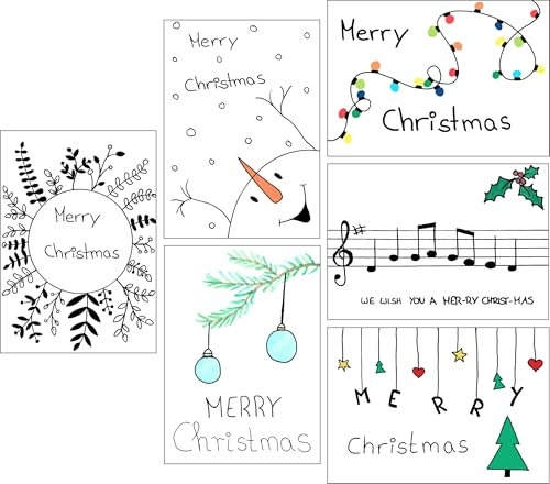 PapierFreunde 6x Weihnachtskarten Klappkarten Set C6 inkl. Umschläge Umschlag Merry Christmas, wie selbstgemacht