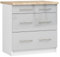 AKORD | Küchenschrank mit Arbeitsplatte - Oliwia S80 | Küchenunterschrank mit 3 Schubladen | Unterschrank Küche 80 cm Breit | ABS-Kante 18 mm | 46 x 80 x 85 cm | Weiß & Metallic-Glanz