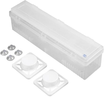 Dispenser per pellicola trasparente, dispenser magnetico per pellicola trasparente e taglierina, supporto avanzato 3 in 1 per rotolo da cucina da parete, taglierino per alimenti ricaricabile,