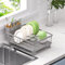 AFNGWWIN Escurridor de Platos,Escurreplatos de Acero Inoxidable con Drenaje Automático,Escurreplatos sobre Fregadero con Portautensilios und Boca de Vaciado Giratoria,Dish Drying Rack