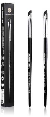 EIGSHOW Pinceau pour Eyeliner, Angulaire Courbe Ultra Fin pour Sourcils, Eyeliner, 2 PCS Pinceau de Maquillage, les yeux, Noir (E865)