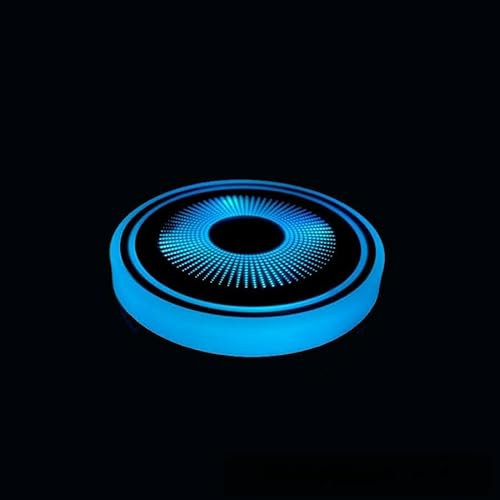 LANAFAY 2Pcs LED Car Coasters, Led Cup Holder Lights for Cars, Luminescent Cup Pad with 7 Colors, Car Cup Holder Insert, USB Charging Cup Mat, Drink Coaster Interior Decoration Atmosphere Light