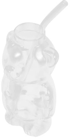 Garneck Copa De Cristal con Forma De Oso Vaso De Agua Transparente Ideal para Cócteles y Té