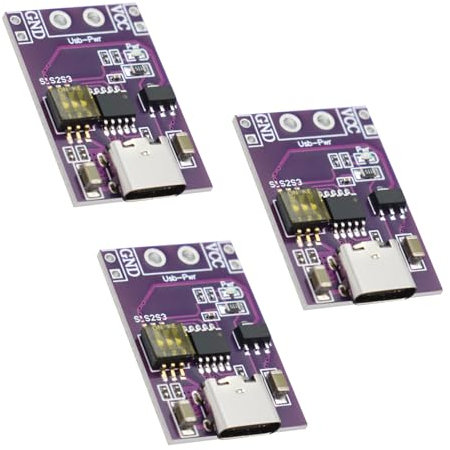 PD/QC/AFC-Schnelllade-Decoy-Trigger Modul, USB C Trigger Modul,Unterstützt 5V 9V 12V 15V 20V Festspannungsausgang（3 Stück）