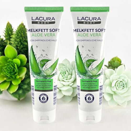 Body Melkfett Soft Aloe Vera - Für empfindliche Haut Eine überzeugende Gesichts- und Körperpflege für ein samtweiches Hautgefühl – jeden Tag.150ml (2 er Pack)