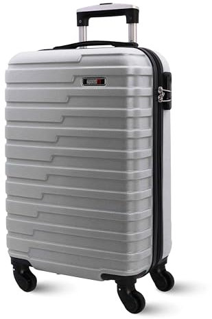Coronel Tapiocca - Valises de Voyage Cabine - Valises de Voyage - Convient pour Ryannair - Trolley Bagage pour Avion résistant avec 4 Roues de 360° et Cadenas, Argent, 55x40x20 cm, Valise de Cabine