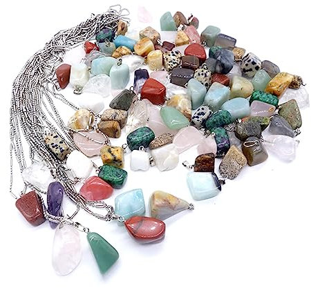 SMASOLO 35stücke Naturstein Anhänger Steinanhänger Kristallanhänger Achatanhänger Kettenanhänger Diy Schmuckzubehör Für Mädchen Junge Mädchen Zufälliges Muster