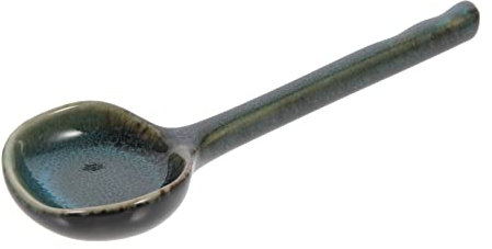 KICHOUSE Cuchara De Cerámica De Mango Para Restaurante y Cocina Cuchara Sopera Práctica y Grande Para Gachas Sopa y Postres Casa