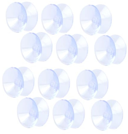 DIYEAH PVC Saugnapf Pads Doppelseitig 20 Stück Mittel Ø30mm Transparent Glas Anti Rutsch Unterlage Möbelgleiter Stoßdämpfer für Glastische Zuhause