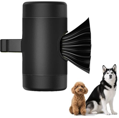 Pecute Hundeleinen-Kotbeutel-Spender | Passend für Universelle Hundekotbeutelgrößen, Speziell Entwickelt für Pecute Roll-Leine, Schwarz