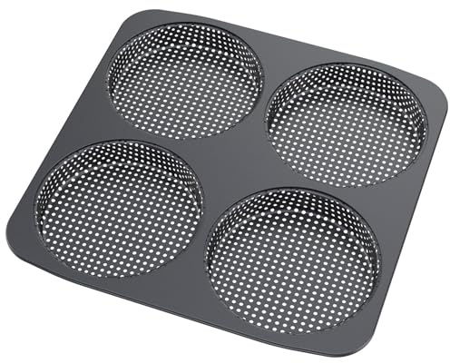 harupink Burger Buns - Stampo da forno perforato per hamburger Buns in acciaio al carbonio, 4 teglie resistenti al calore fino a 450 °C, risultati di cottura perfetti grazie al rivestimento