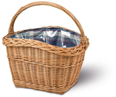 Einkaufskorb rechteckig, braun/mehrfarbig, T 43cm x B 23cm x H 30cm