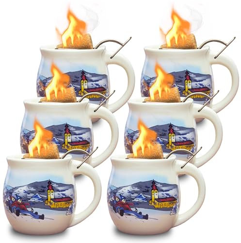 Feuerzangentasse 6er im Karton, Weiß/Weihnachten - für Feuerzangenbowle