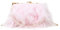 Fenical Abendtasche mit Perlenriemen Kette Clutch Bags Feder Umhängetasche für Frauen Mädchen Damen (pink)