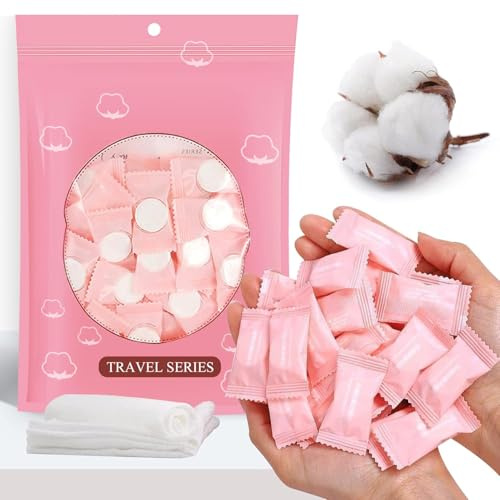 ycelec Compressed Towel, Portable Cotton Hypoallergenic Travel Washcloths Tablet Coin Wipes Dehydrated Expandable for Camping Hiking Home