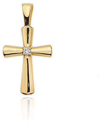 Kreuz Anhänger Gold Gelbgold Weißgold 585 14K Goldanhänger Kettenanhänger Diamanten Brillanten für Damen Jungen