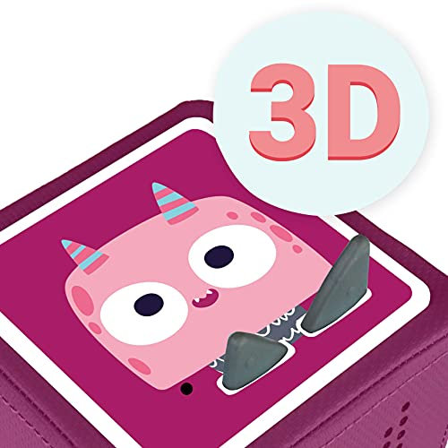 MeinBaby123® Schutzfolie kompatibel mit Toniebox | Schutzcover selbstklebend | Aufkleber passgenau I Folie Sticker I Toniebox Zubehör | Premium Qualität | Lustige Monster: Beere mit 3D Effekt