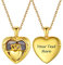 PROSILVER personalisiert Foto Amulett zum öffnen mit Kette 925 Silber Claddagh Herz Medaillon 18k vergoldet Herzanhänger mit Rolokette Floating Locket Schmuck für Mutter Familie