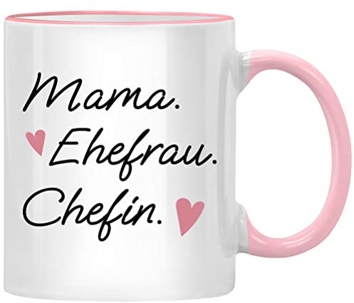 Mama Ehefrau Chefin Tasse mit Spruch für beste Chefin Geschenk Mom Wife Boss Danke Geschenke lustig Abschied Chef Geburtstag Kollegin Muttertag Mutter