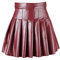 Damen Lederrock Hohe Taille Minirock A-Linie PU Leder Party Clubwear Bodycon Falten Kurze Röcke Plissee Einfarbig Skater