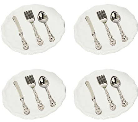 Doll House Christmas Decorations, Mini Plates Forks Spoons,1:12 Miniature Toy Model Of A Baby House Small And Cute,DIY Decor,Miniature Cutlery Set