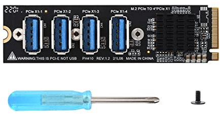 M.2 to PCIe 4-Ch Expander Moudle M2 to PCIe x4 Riser Using with PCIe X1 to PCIe X16 Expander
