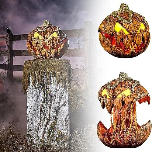 Umikk Neu Gummi für Spirit Halloween Animatronic, Kürbis Offenem Mund, Gruselige Dekorationen Vintage-Dekor, Familie Party