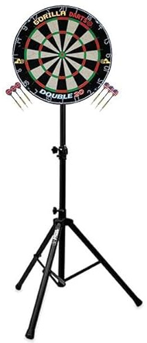 Gorilla Darts Set Double 20 Dartboard & Arrow Pro Tripod Stand With FREE DARTS